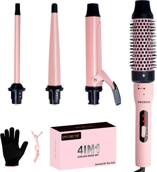 Rizador De Pelo Tenacillas De Pelo Profesional Plancha Ondas Al Agua Ondulador De Pelo Para Rizos Grandes Y Pequeños Cerámica Plancha Rizadora De Pelo 4 En 1